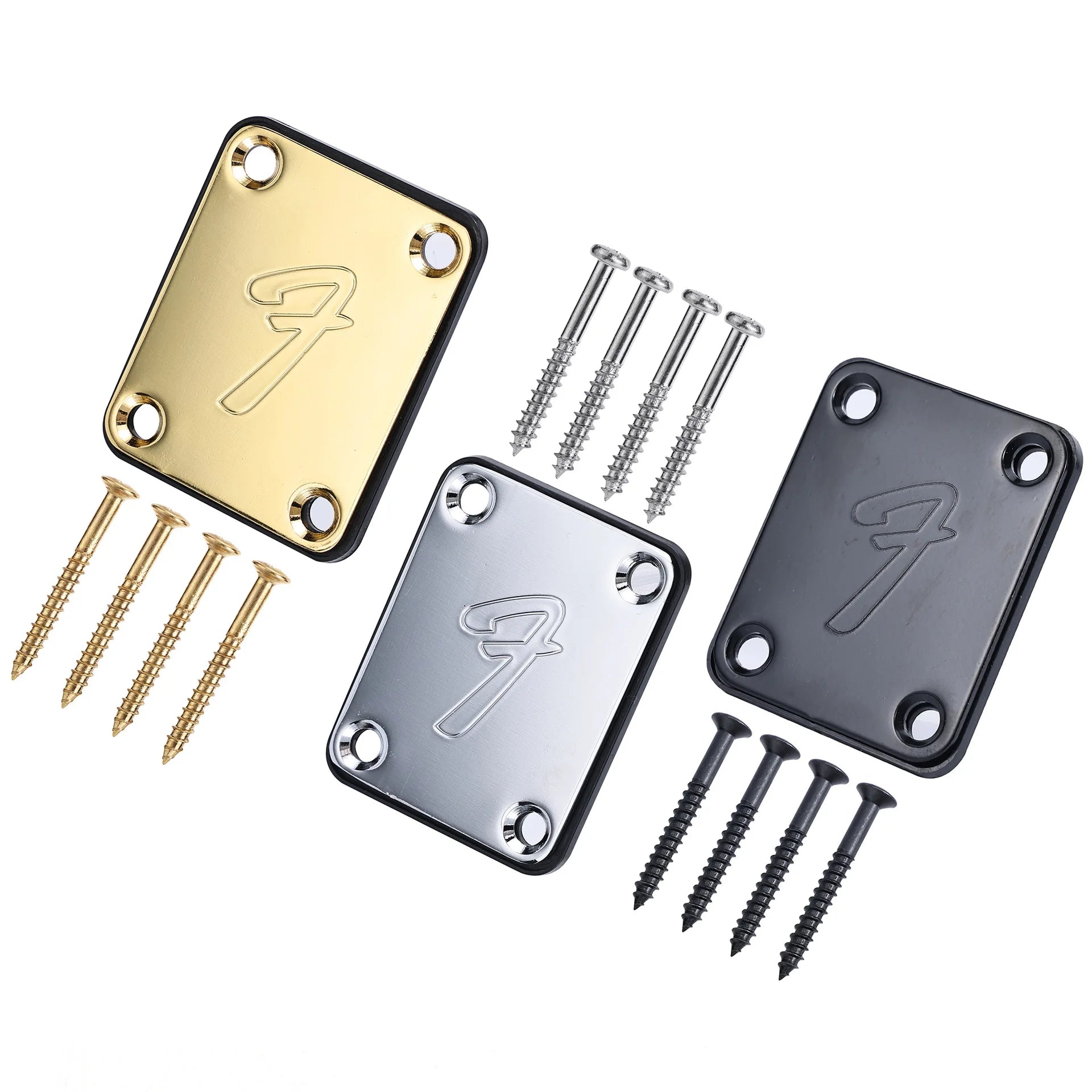 Electric Guitar Neck Plate High-strength Metal Stiffener with High-quality Screws for Replacement Electric Guitar Part
