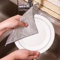 Non-Scratch Multipurpose Double Layer Dishcloth Steel Wire Dish Towel Soft Wire Cleaning Cloth for Kitchen
