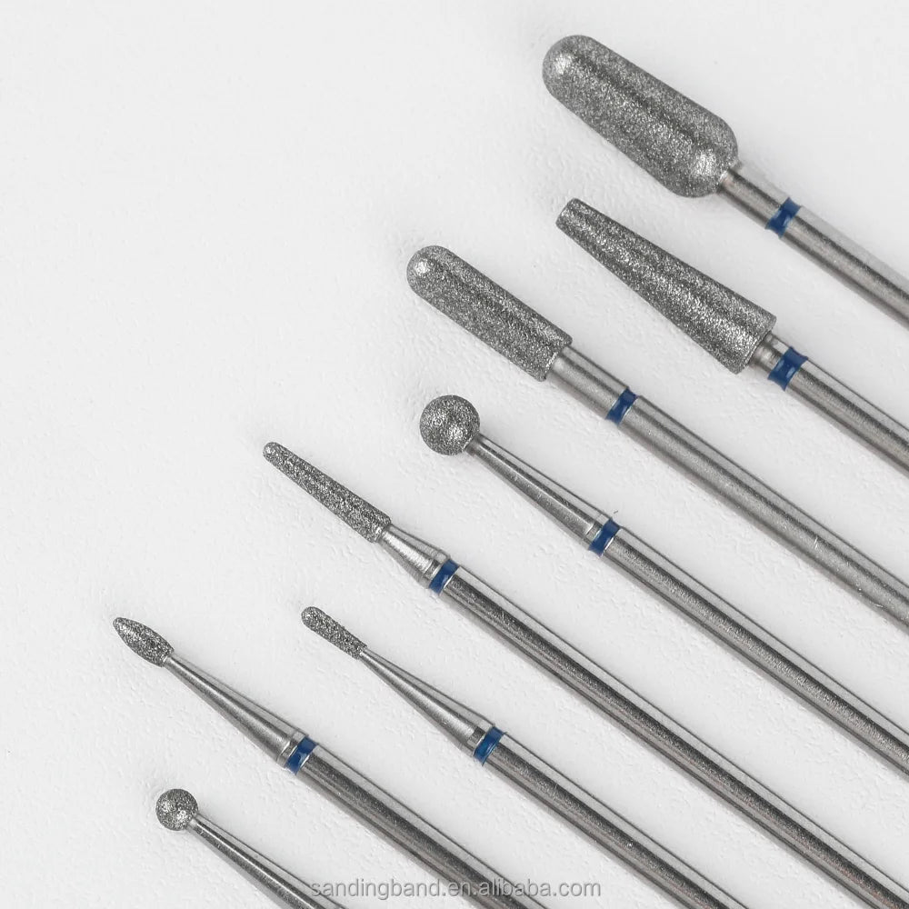 Low MOQ Professional Manicure Nail Art Metal Tool Diamond Nail Drill Bit Nail Drill Salon Polishing 0.006 1*1*7 50pcs C.M.F CE