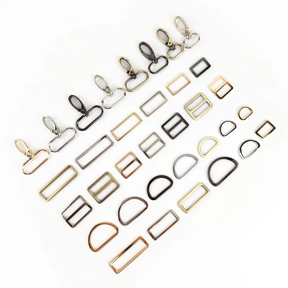 Deepeel 16/20/25/32/38mm Custom Bag Accessories Set Hardware Hook Buckles D Rings Sliders for Straps