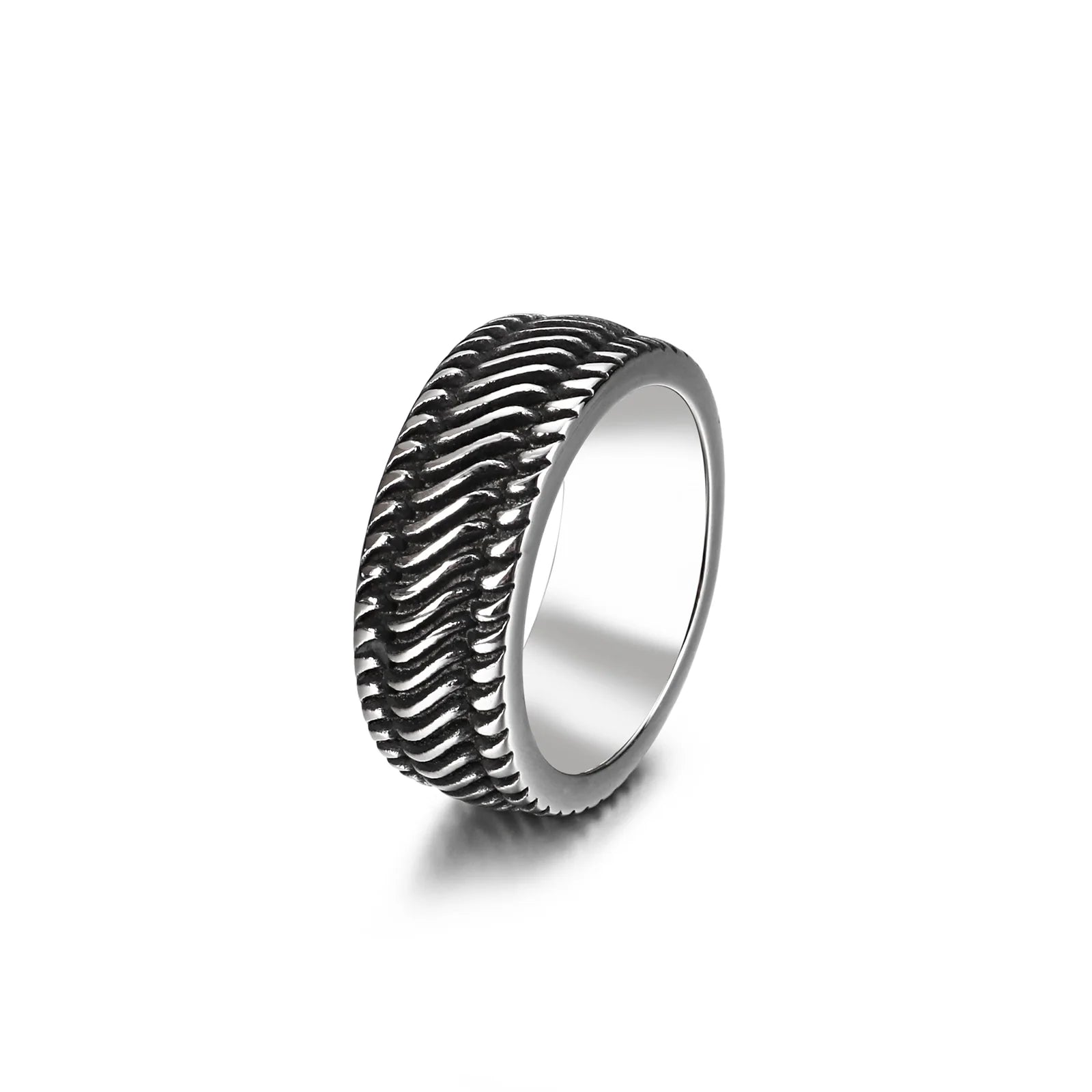 KALEN Vintage Viking Jewelry Stainless Steel Wheel for Men Ring Anillos Para Hombre