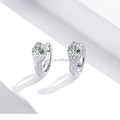 Elegant Original Snake Sterling Silver Earrings Mysterious Color S925 Silver Diamond Earrings