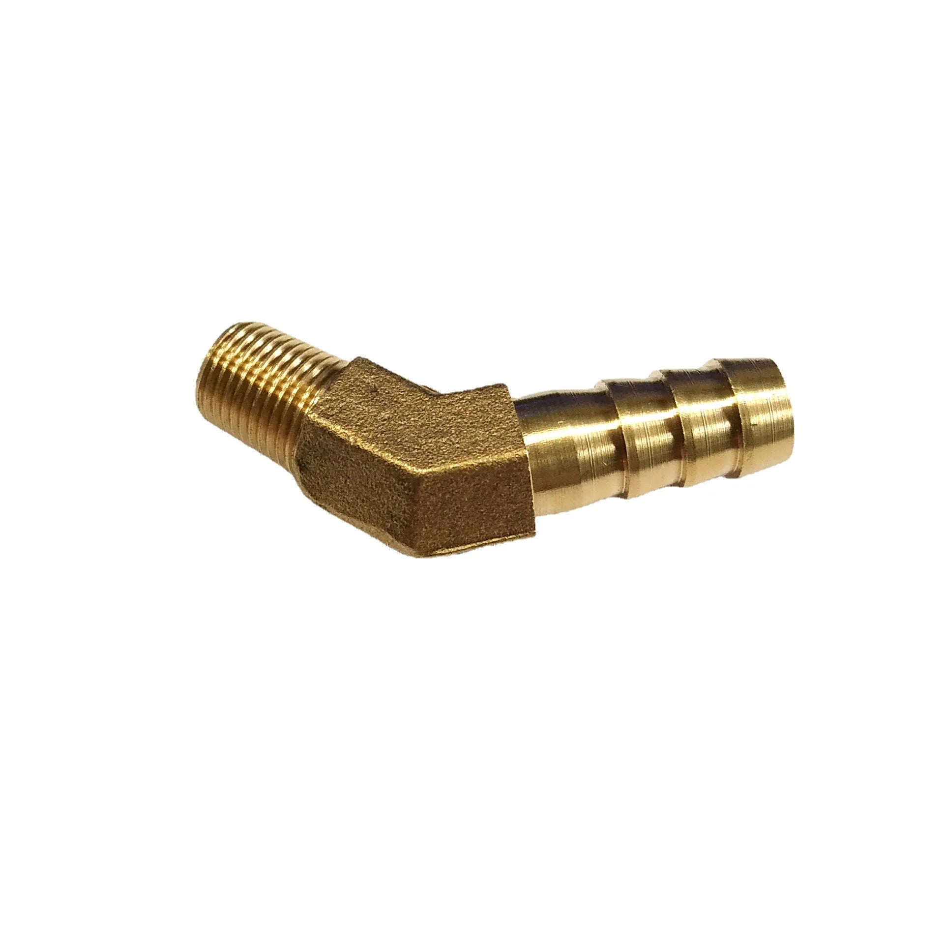 Factory Hot Sell Brass 45 Degree Outer Thread Hose Barb Elbow Pneumatic Hose Connector