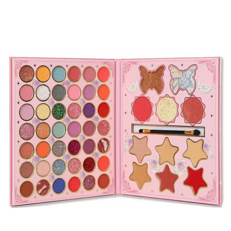 Wholesale 53 Color Eye Shadow Palette Vegan Cruelty Free Sparkling Palette with Eyeshadow Makeup Book Eyeshadow Palette