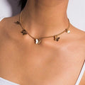 Hot Selling Gold Plated Charm Choker Chain Necklace Cute Butterfly Pendant Necklaces for Women Girl Gift