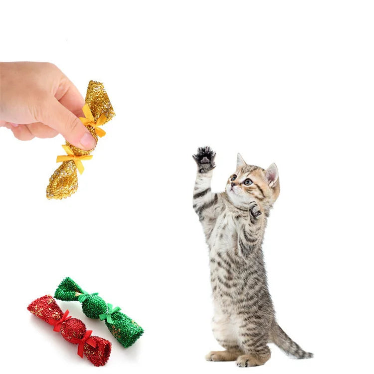 Cross Border New Product Bite Resistant Relief Christmas Bell Cat Candy Toys