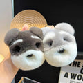 Cute Rex Rabbit Hair Schnauzer Puppy Car Key Chain Pendant Plush Doll Backpack Bag Pendant