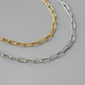 Hip Hop Simple Fashion Women Men Jewelry Gold Plated Thick Stainless Steel Paperclip Chain Necklace