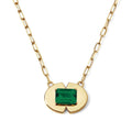 Milskye Unique Fashion Appearance Jewelry 925 Silver 18K Gold Emerald Cut Gemstone Necklace