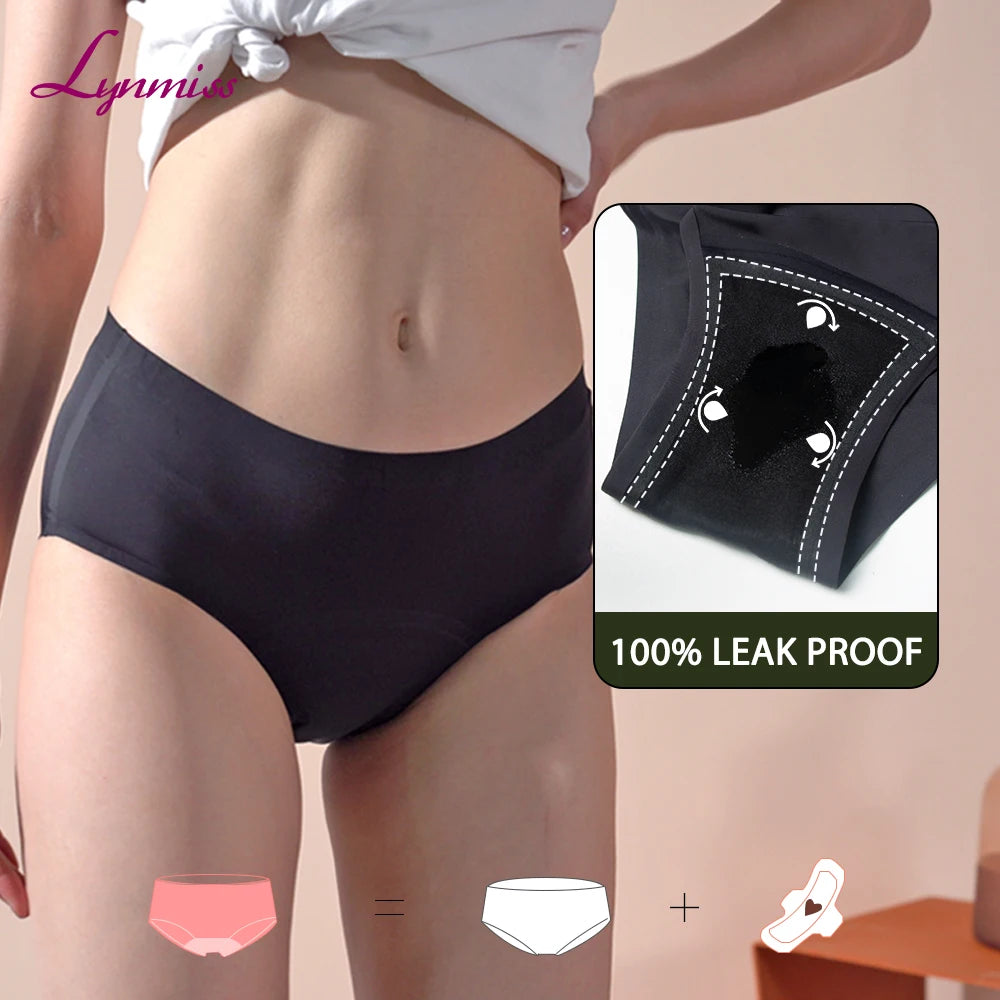For Women Solid Knitted Seamless Mid-Rise Hipster for Bamboo Fiber Eco-Friendly Leakproof Menstrual Panties
