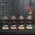 4.5*9cm Large Small Buddha Smile Laughing Colored Clay Little Monk  Tea Pet Ornaments Buddha Statue for  Ceramic Car Decoration