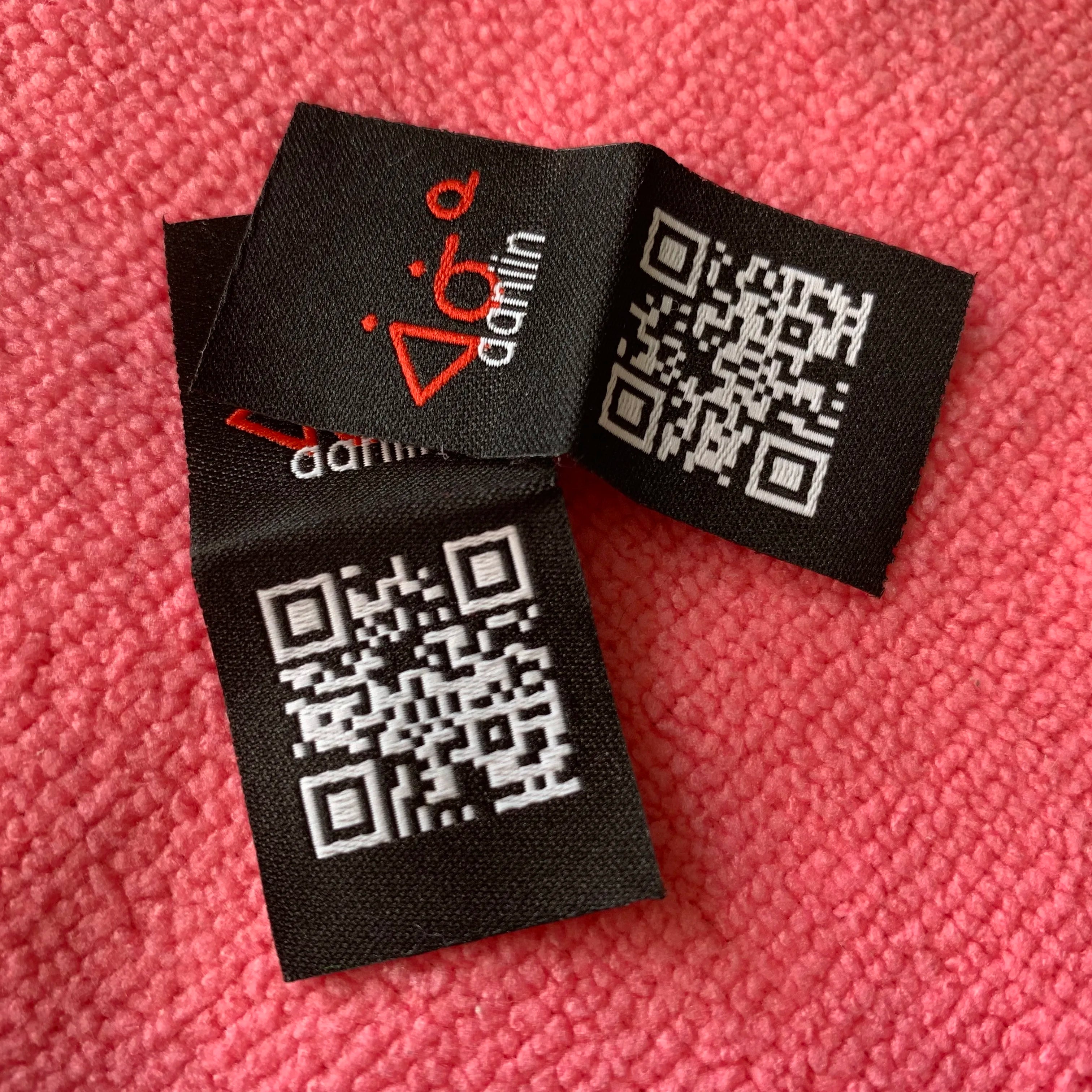 Loop Fold Washing Care QR Code Woven Labelpromotional QR Design Inside Clothing Label