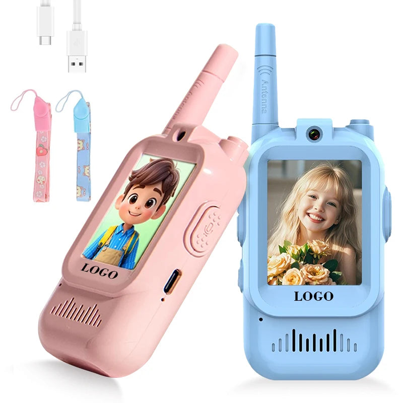 30W pixel Kids Video Walkie Talkie HD IPS 2.0'' Screen Wireless Interphone Walkie Talkie Long Range 750m