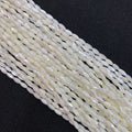 White Seawater Trochus White Shell MOP Mother of Pearl Oval Rice Bead Loose Strand Jewelry Making Bracelet Necklace Earrings