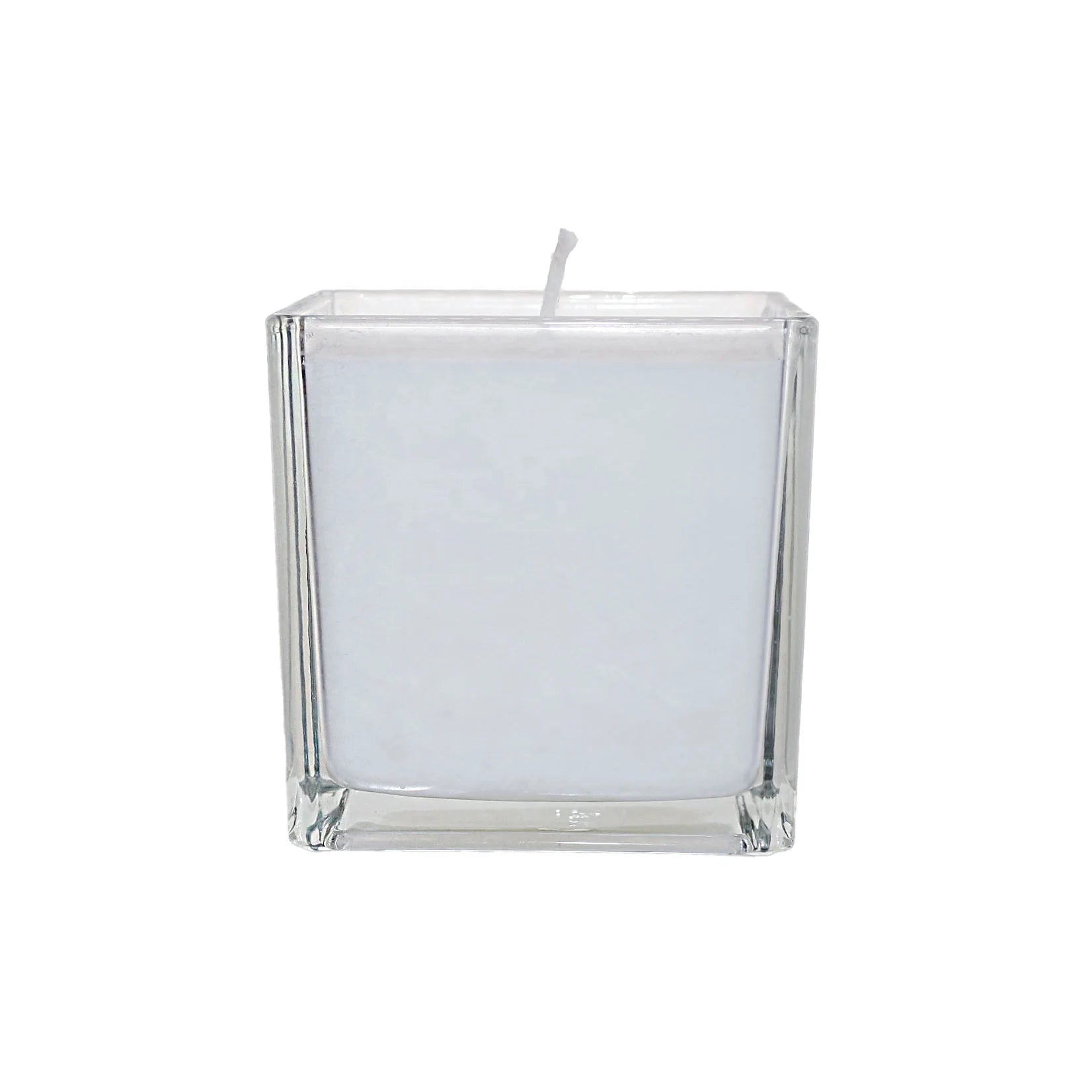 FENGJUN Recycled Transparent Clear Plain Massage Square Christmas Empty Small Scent Candle Jars Glass Candle Holders & Lanterns