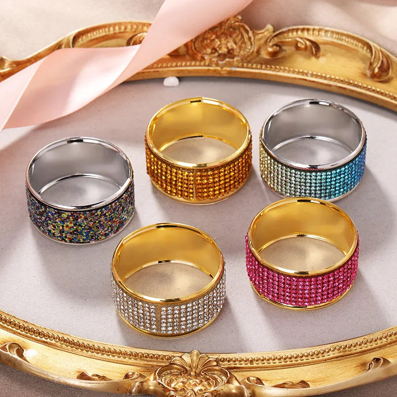 Rhinestone Metal Napkin Ring for Wedding Party Alloy Napkin Buckles