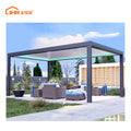 JHR Motorised Outdoor Gazebo Modern Aluminium Louvre Roof Bioclimatic Pergola for Sunshade