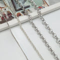 Fine Hot Selling 925 Sterling Silver Bracelet Men Chains Jewelry Set Luxury ROLO Link Chain