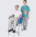 MSMT Detachable Bucket Waterproof Aluminum Commode Chair with Wheels Shower Toilet Chair for Bathroom Use Commode WheelChair