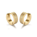 Color Plated Stainless Steel Sand Surface Ear Jewelry For Men And Women Small Round Matte Surface Hoop Earrings