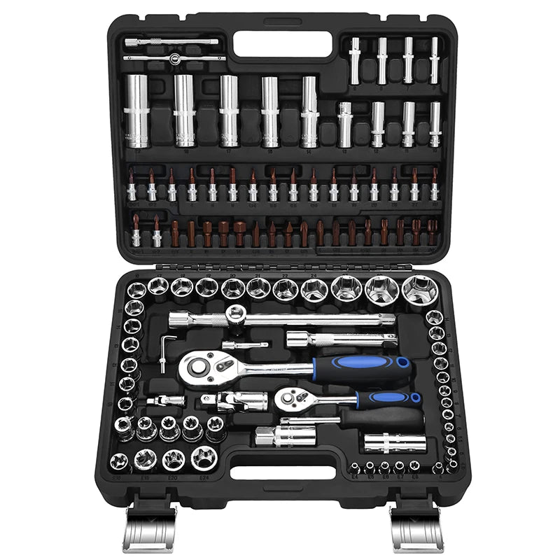 108 Pcs Home Quality Auto Repair Tool Box Wrench Multifunctional Hand Tool Set Socket Wrench Set