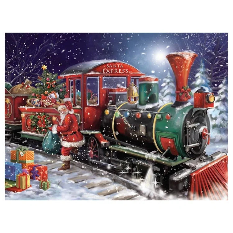 Ever Moment 5D DIY Diamond Painting Christmas Square Rhinestone Santa Claus Train Gift ASF1036