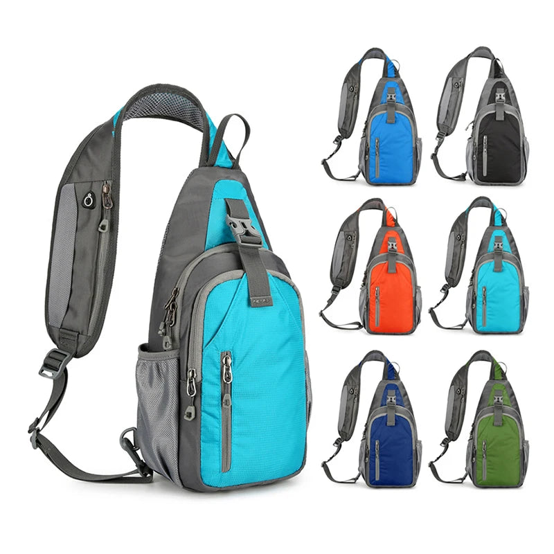 Custom Logo Chest Bag Daypack Waterproof Nylon Sling Backpack for Women and Men for Travel Sports Running Hiking