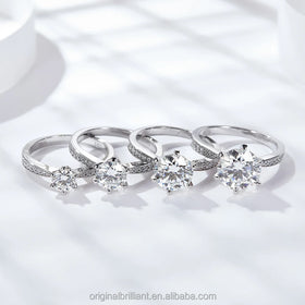 Starsgem Wholesale D Color VVS Moissanite Gemstone Ring S925 Sterling Silver Moissanite Engagement Ring