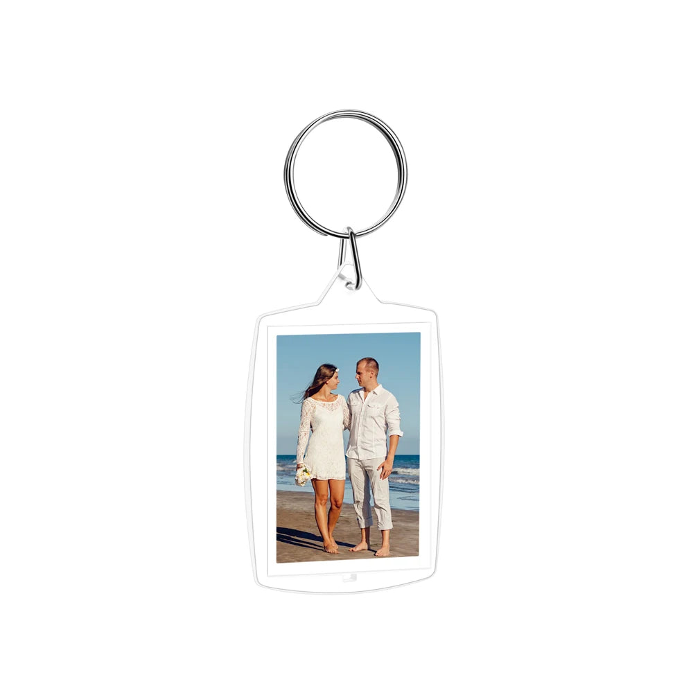 Make Your Own Acrylic Photo Frame Keychain Custom Stainless Steel Key Ring Acrylic Photocard Holder Keychain