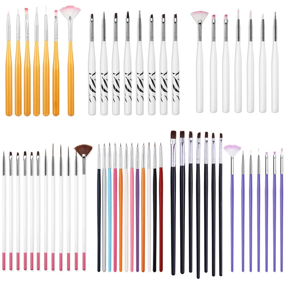 High Quality Wooden Handle Vegan Gel Nail Brush Design logo Wholesale Custom Nail Art Liner Brush