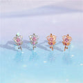 SP 925 Silver Needle New Fashion 18K Gold Plated Moon and Stars Zircon Stud Earrings for Women