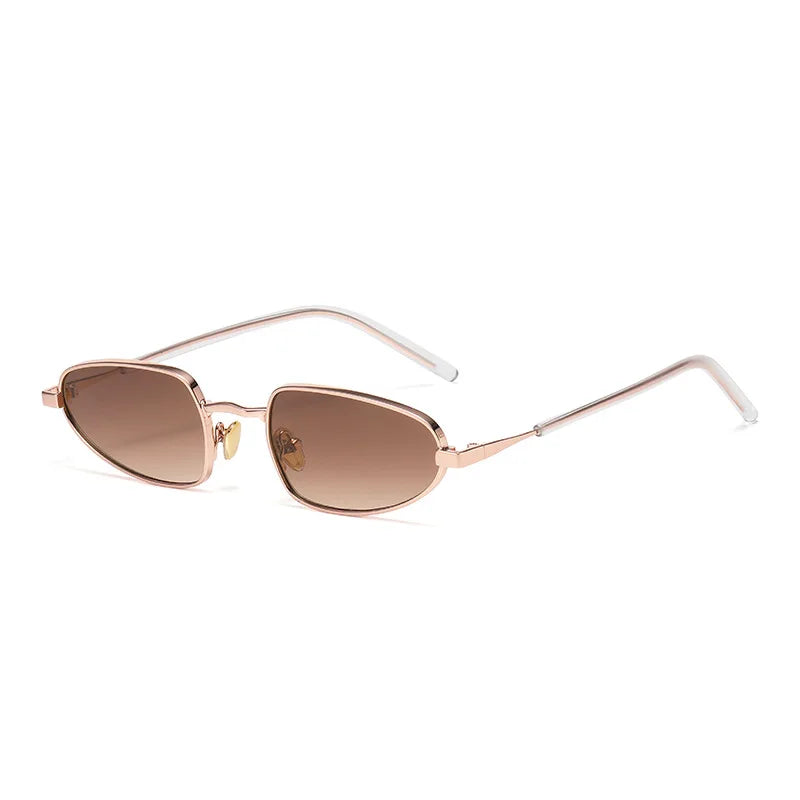 Custom Logo 2025 Vintage Fashion Men Women Small Frame Metal Sun Glasses UV400 Alloy Cat Eye Sunglasses