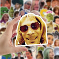 50PCS US funny face expression vinyl for bottle laptop graffiti vinyl car meme sticker