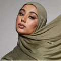High-quality Muslim Woman Plain Cotton Jersey Shawl Scarf Stretchy Hijab