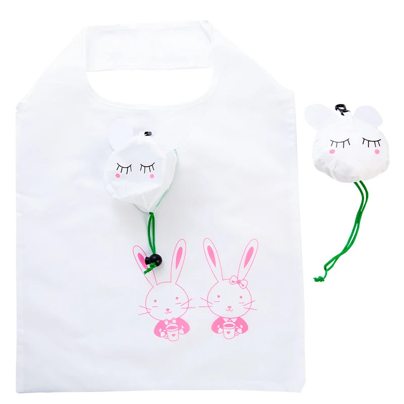 New Brand New Foldable 190T Animal Rabbit Reusable Shopping Bag
