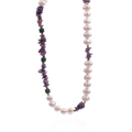 Purple Marble Twisted Bead Necklace Gold-Tone Boho Jewelry for Women Spring 2025 Trendy Accessories Wholesale