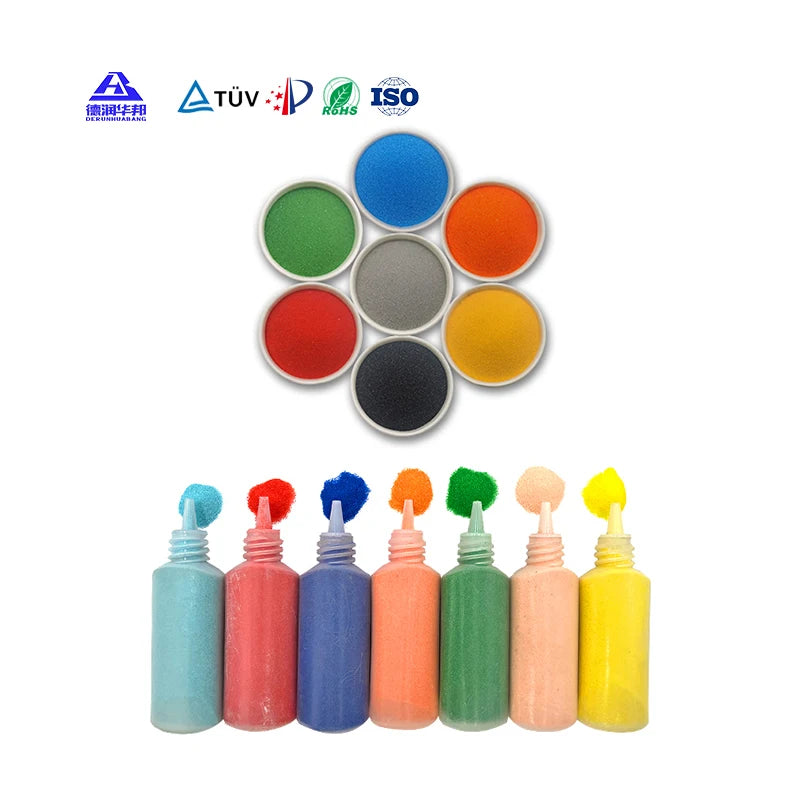 20-40 Mesh Wholesale Natural Dyed Colored Silica Sand for Art & Decorative DIY Sand Vases Fine Color Sand for Painting