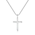 Minimalist 925 Sterling Silver White Gold Plated Jewelry Box Chain Cross Necklace