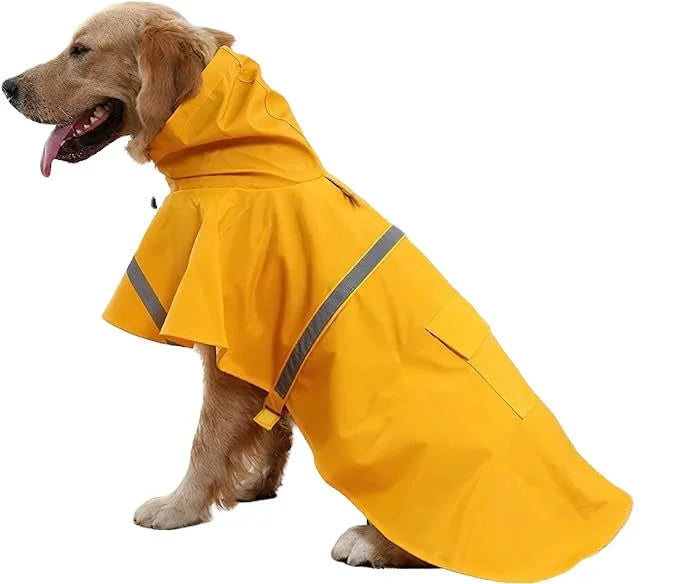 Large Dog Raincoat Adjustable Pet Water Proof Clothes Lightweight Rain Jacket Poncho Hoodies Waterproof Dog Raincoat for Dogs