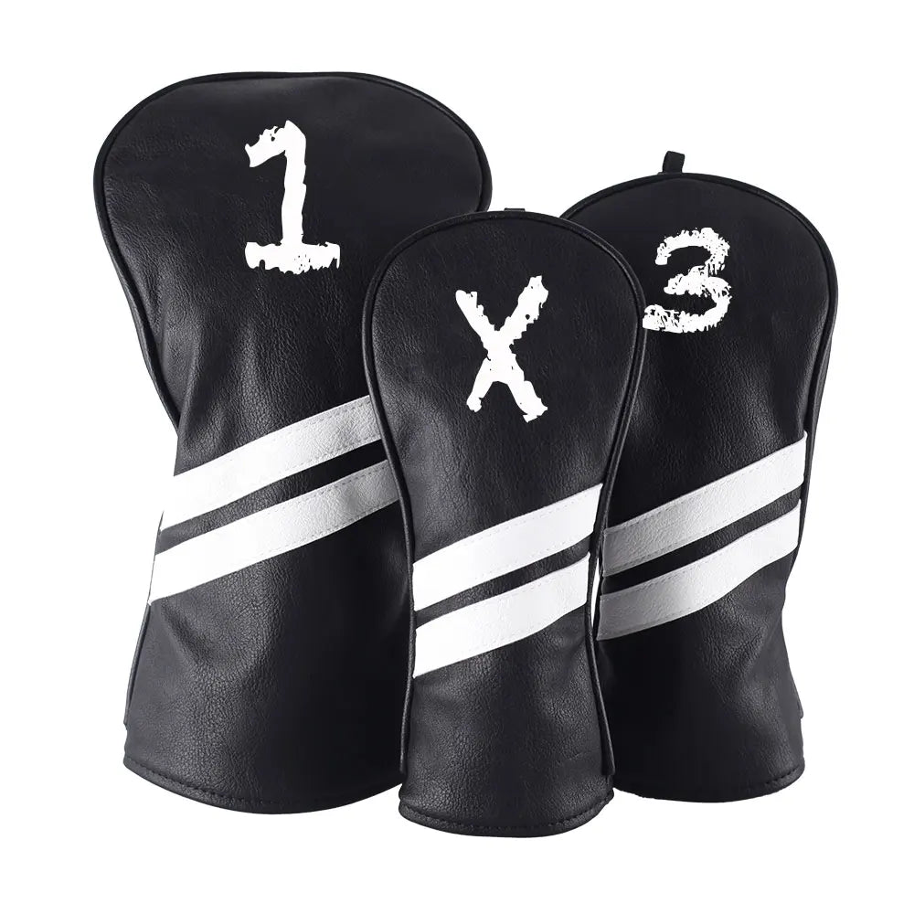 Wholesale Custom Embroidered Logo High Quality Cheap PU Leather Small Order Golf Driver Head Covers