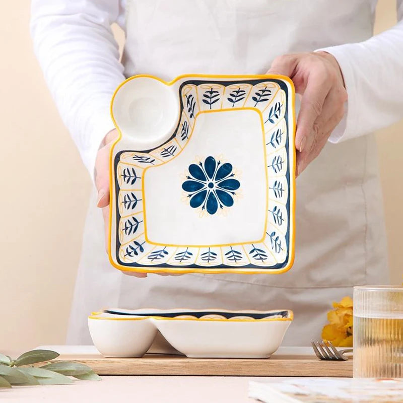 Nordic Ceramic Baking Plates and Dishes Porcelain Salad Ramen Bowls Dinnerware Set Kitchen Accessories