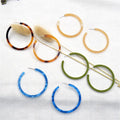 Women Fashion Geometric Acetic Acid Resin Round Circle Hoop Pendant Ear Stud Earrings Jewelry