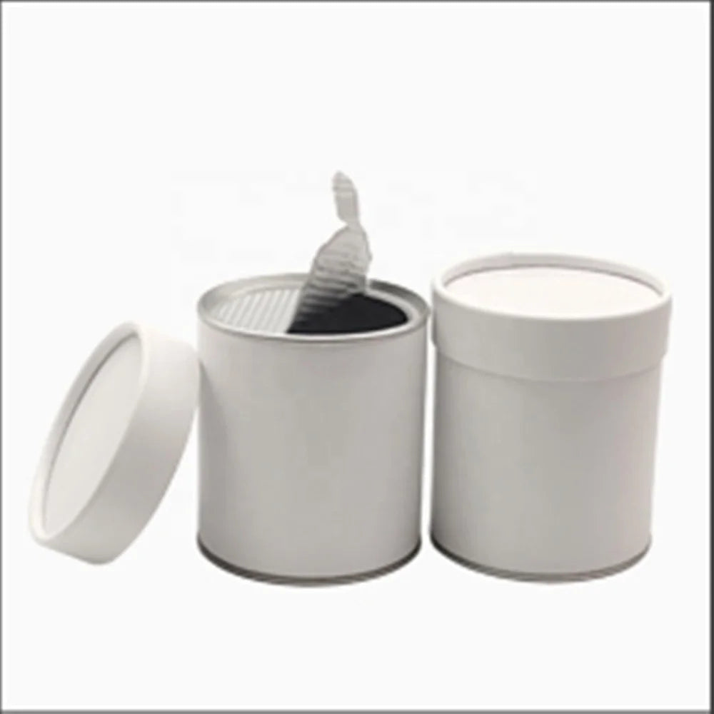 Sealed Food Grade Paper Tube Box Container Cans Packaging with Easy Aluminum Peel off Lid for Tea Cookie Potato Chips