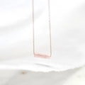 Tiny Stainless Steel 18K Gold Plated Fine Chain Necklace 4*13mm Healing Crystal Quartz Bar Tube Bead Charm Necklace