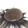 Full Fine Swiss Lace Real Natural Human Remy Hair Men Toupee With Knots Good Bleached