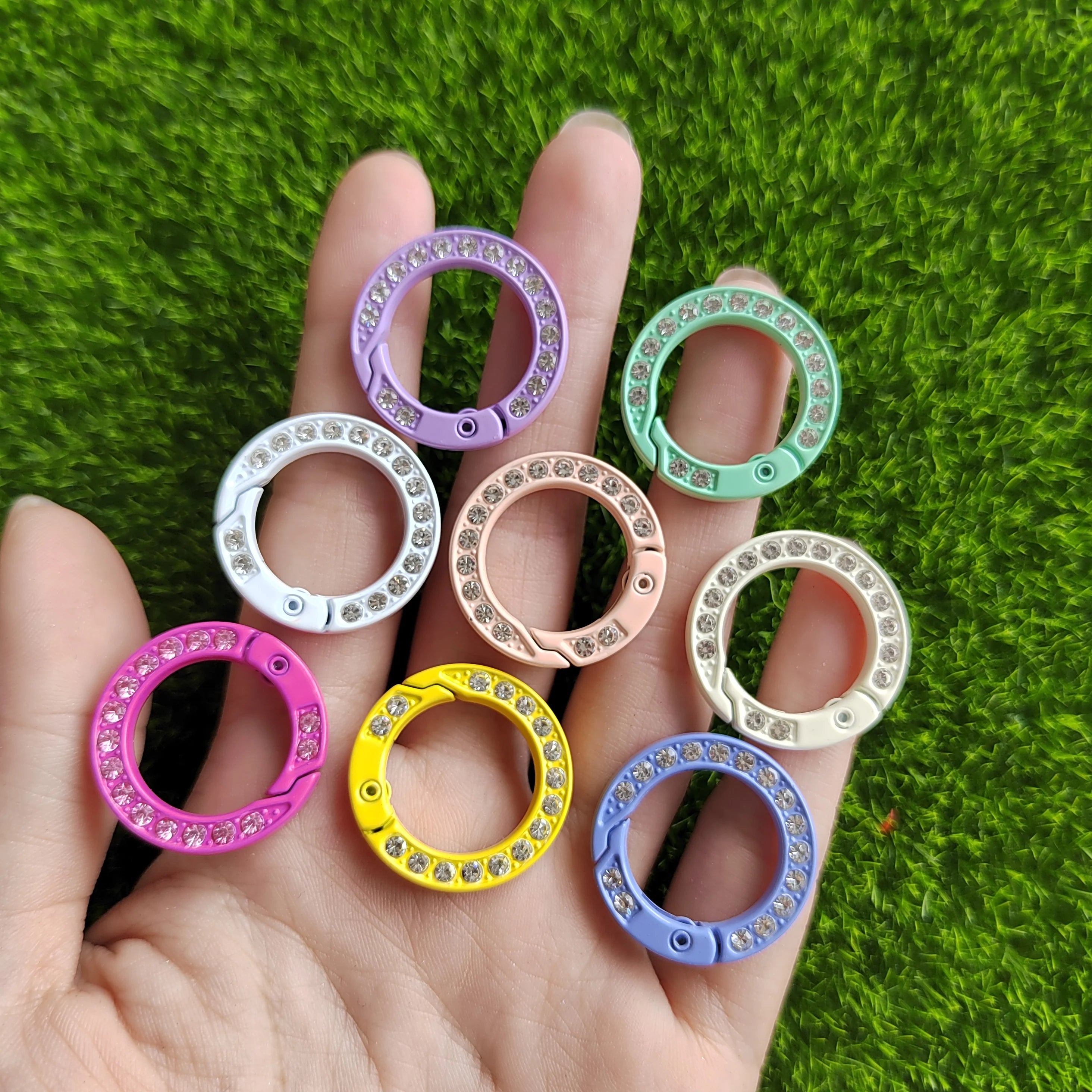 25mm Key Ring Snap Hook Rhinestone Ring Buckles for Keychain Lobster Lobster Clasp Hooks for Necklace Key Ring Clasp DIY Making