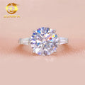 Fine Women Jewelry 925 Sterling Silver GRA Certificated Tapper Cut 4.6 CT VVS Lab Diamond Engagement Rings Moissanite