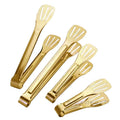 Stainless Steel Gold Serving Tongs Set Buffet Salad Bread BBQ Clip Metal Food Tongs For Hotel Party