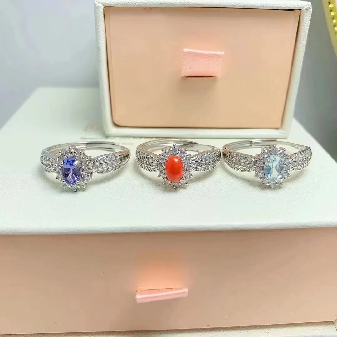 Factory Supply Classic Oval Cut 925 Sterling Silver Ladies Engagement Wedding Rings for Women