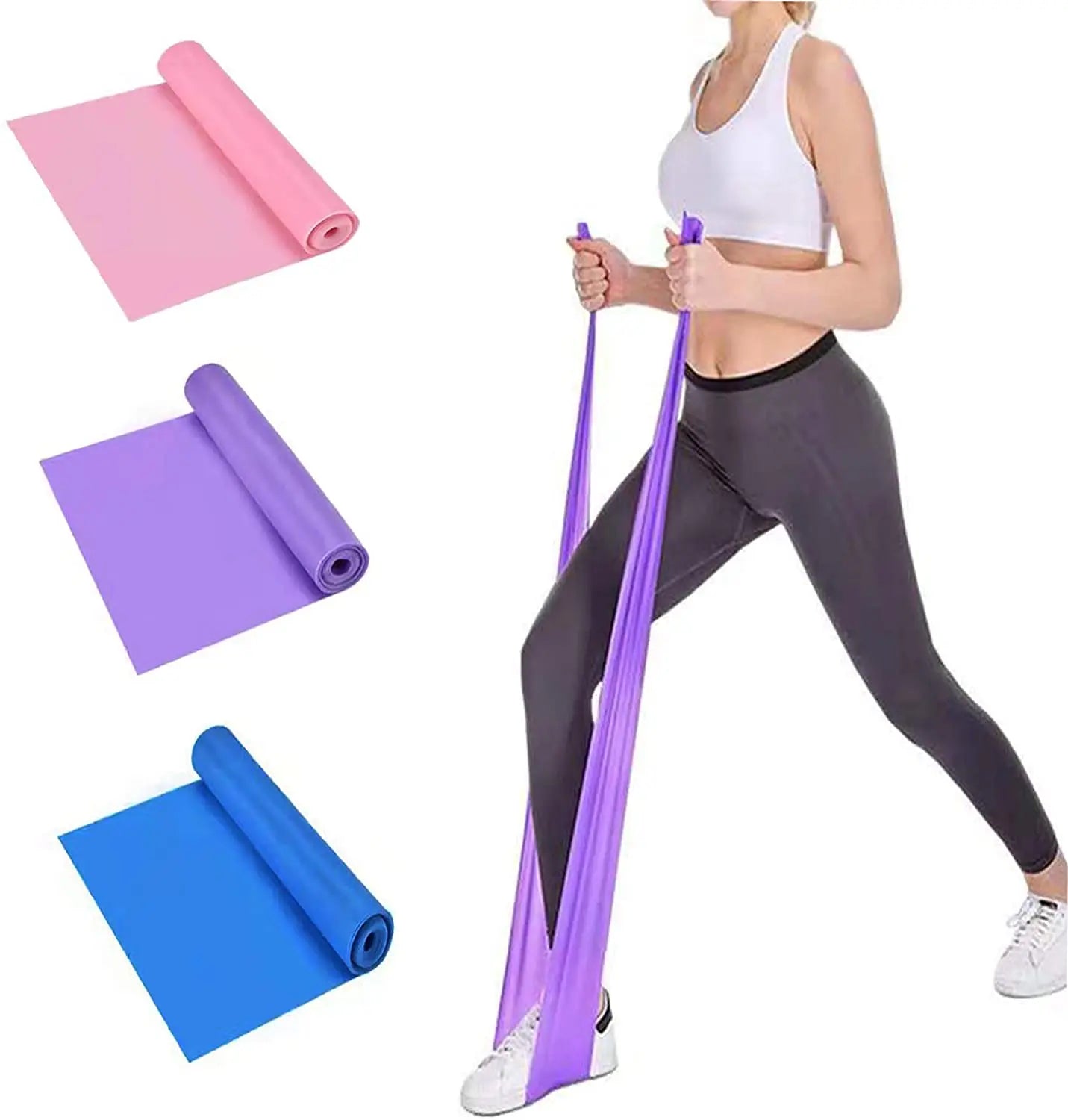 Libenli Factory 1.5 Meters Long  Custom Logo Flat Rubber Elastic Stretching Men Women Resistance Bands Set for Yoga Pilates